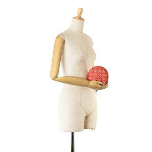 CHANEL Travel Line Coco Mark Pouch Red Canvas - Picture 8 of 8